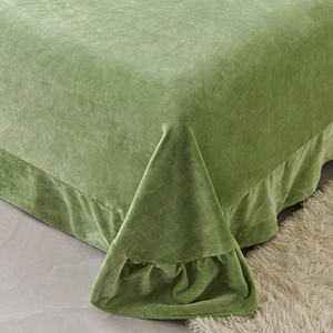 Custom OEM ODM Oeko Tex Certified Milk Velvet 6 Piece <strong>Bedding</strong> Set <strong>Olive</strong> <strong>Green</strong> Warm Soft Style Multi Scene Bedroom <strong>Bedding</strong> - Product Image 6