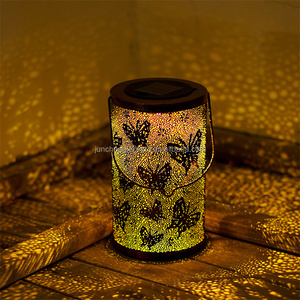 Tùy chỉnh 3D năng động hoa cúc ngoài trời năng lượng mặt trời đèn lồng Rỗng ra kim loại không thấm nước LED vườn đồ trang trí cho hàng hiên treo - Product Image 6