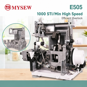 Macchina Overlock <span class=keywords><strong>Professionale</strong></span> MYSEW E505 a 2/3/4 Fili, Motore Servo 110W, 1200STI/Min, Alta Velocità con Alimentazione Differenziale - Product Image 3