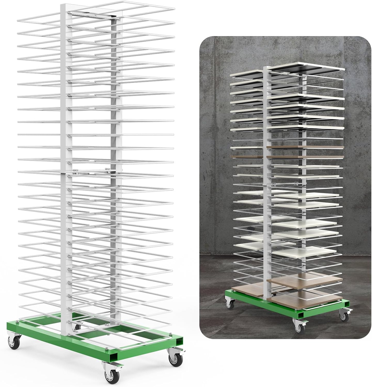 Racks de secagem de arte - armazenamento eficiente para pinturas e
