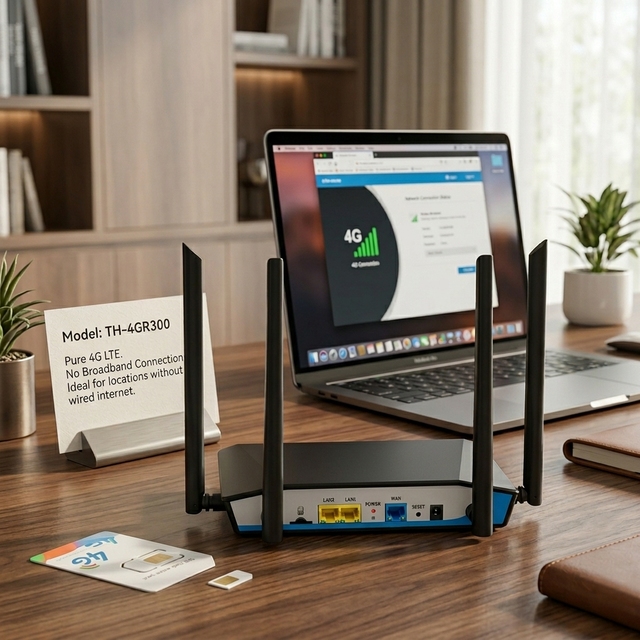 300Mbps 2.4GHz 4G LTE Wireless Router, QoS Enabled, SIM Slot