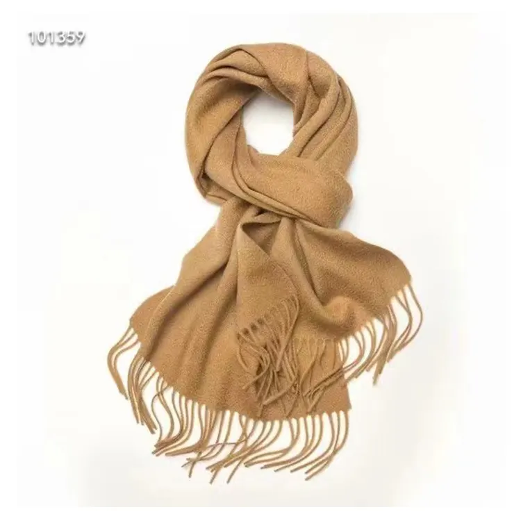 Oem зимний кашемировый шарф из верблюжьей пашмины, однотонный простой настоящий Женский кашемировый шарф dc