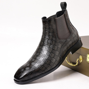 Nouvelles bottes formelles pour hommes de grande taille, chaussures décontractées de style britannique à la mode, bottines Chelsea tendance - Product Image 2