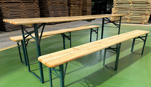 Ensemble table et banc pliants en bois pour festivals de bière en plein air, barbecues et pique-niques - Product Image 3
