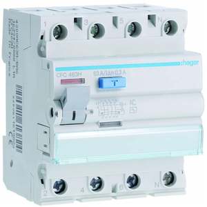 CFC463H Personalizzabile con Hagers RCCB 4P 63A tipo AC 300mA 4 moduli - Product Image 1