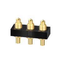 Connecteur Pogo Pin à ressort 3 broches DIP en cuivre plaqué or pour chargeur à courant élevé