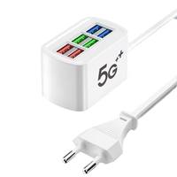 Chargeur USB intelligent 5G 6 ports, adaptateur de prise de courant de voyage multi-ports à charge rapide pour iPhone Samsung, mini chargeurs muraux
