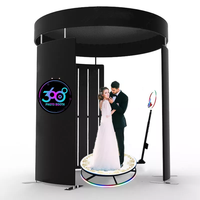 Machine de photomaton 360 degrés en métal pour selfies, idéale pour les fêtes, anniversaires et mariages, compatible avec support iPad