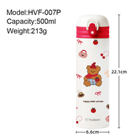 Gourde isotherme portable à double paille au design de dessin animé, de grande valeur, pour garçons et filles, avec couvercle, idéale pour l'école et le camping
