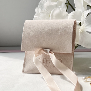 Pink Small Earrings <b>Ring</b> Jewelry Bags <b>Thick</b> Microfiber Envelope Suede Jewelry Pouch with Logo Custom - Product Image 4