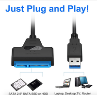 Konverter Eksternal Adaptor Hard Drive SATA Ke USB 3.0 Hingga 2.5 Inci SATA III untuk Transfer Data HDD SSD