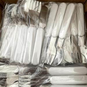 Ensemble de <span class=keywords><strong>couverts</strong></span> en acier inoxydable <span class=keywords><strong>personnalisés</strong></span> pour <span class=keywords><strong>adultes</strong></span> et tout-petits cadeau de <span class=keywords><strong>couverts</strong></span> blancs par sublimation pour la rentrée des classes - Product Image 4