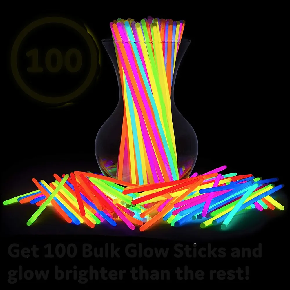 Groothandel Neon Party Glow Kettingen En Armbanden Met Connectoren Feestdecoraties 8 Inch Glow In The Dark Glow Sticks