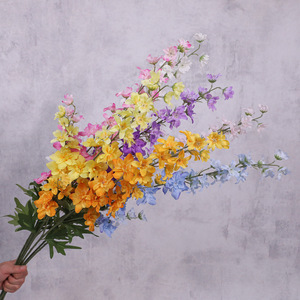 Arrangements de fleurs artificielles en soie de delphinium et de jacinthe à tige haute, style forêt, pour la décoration de la maison, du salon et de la table à manger - Product Image 3