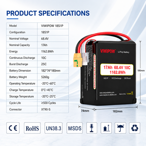 Baterai Drone Lithium-ion Tegangan Tinggi 68.4V 17Ah 10C Daya Tahan Lama untuk UAV Industri - Product Image 3