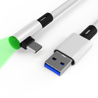 Câble de données de jeu de type C vers USB VR Link 3A Tresse de charge rapide blindée Port de charge séparé Indicateur LED Alimentation ininterrompue