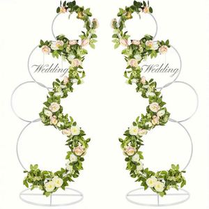 Gold Arch Backdrop Stand 5Ft Wedding Round <b>Hoop</b> Backdrop Stand 4 Tier <b>Floral</b> Balloon Arch Stand for Wedding Centerpiece - Product Image 2