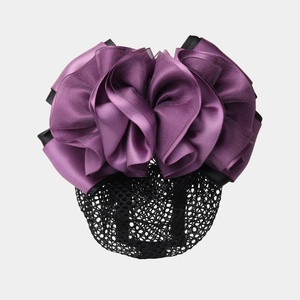 Accessoires pour cheveux pour femmes HZM-61250 : <span class=keywords><strong>Snood</strong></span> en <span class=keywords><strong>crochet</strong></span> fleuri avec barrette, pinces à cheveux en maille antidérapantes pour le travail et les filles - Product Image 4
