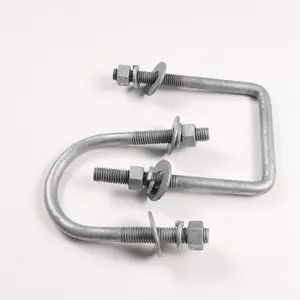 U-bolt supplier Stainless Steel Hot Dip Galvanized Bending Hook Round Square U Bolt with Hex Nuts Washers DIN3570