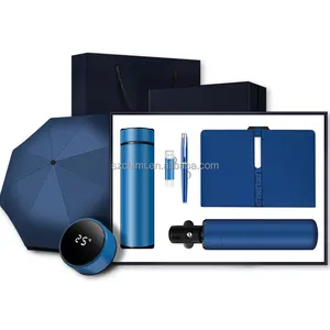 New Model USB + Metal Pen + speaker + Power Bank + Thermos + Umbrella + notebook Gift Set for wedding opening and ceremony