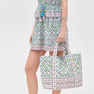 Custom <b>Large</b> Capacity All-Floral Printed Canvas Tote <b>Bag</b> for Women Embroidery Open Top <b>Beach</b> <b>Bag</b> Summer Spring Winter Portable - Product Image 2