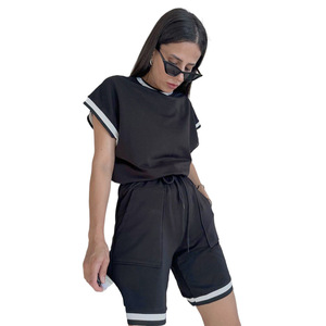 Conjunto Deportivo Casual de Verano para Mujer JAC22 W3367, Nuevo Diseño Color Block, Top Deportivo de Dos Piezas con Cuello Pullover - Product Image 2