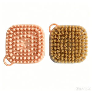 Cepillo de Baño para Mascotas de Doble Cara con Masaje de Silicona y Cerdas Naturales para Perros y Gatos, Herramienta de Aseo para Limpieza Profunda y Control de la Caída de Pelo - Product Image 6