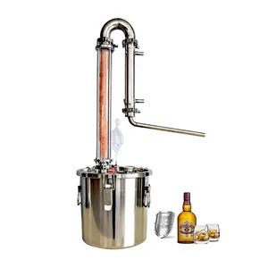 Distiller vodka rum de uísque em 33l 304, aço inoxidável, álcool doméstico, malha de cristal de cobre, coluna de refluxo, venda privada