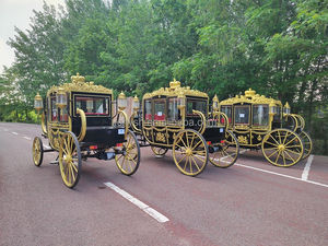 Lujo cuatro ruedas boda Buggy turismo coche Navidad real eléctrico coche de caballos - Product Image 2
