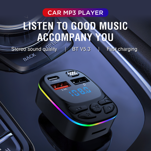 C10 Xe MP3 Máy Nghe Nhạc FM Transmitter Không Dây <span class=keywords><strong>Bluetooth</strong></span> Hands-Free Cuộc Gọi 5V3A Xe Sạc Kép USB type-C Cổng Kết Nối Âm Thanh Stereo - Product Image 2