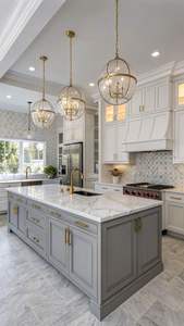 Ensemble d'armoires de <span class=keywords><strong>cuisine</strong></span> complètes personnalisées élégantes de style Hamptons avec design de <span class=keywords><strong>cuisine</strong></span> d'îlot cool - Product Image 3