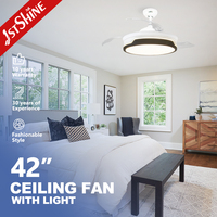 Ventilateur de plafond 1stshine 42 pouces avec lumières LED, pales rétractables, design moderne, excellent vendeur, directement de l'usine, pour la décoration intérieure