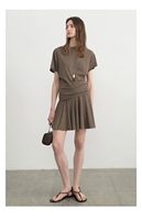 Fil tricoté uni extensible 100 % polyester importé du Japon, résistant aux plis, pour vêtements de filles et de garçons