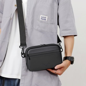 Sac bandoulière homme en cuir PU vintage, léger, avec fermeture éclair et logo embossé, idéal pour toutes les saisons et usage quotidien – Grande Vente - Product Image 5