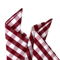 Mouchoirs de poche à carreaux rouges et blancs en coton pour hommes, style mode, le meilleur cadeau, vente en gros Chine
