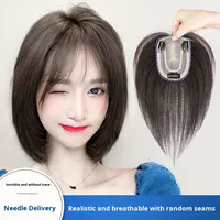 Base en soie tissée à la main pour femmes postiche en forme de U véritable topper de cheveux avec style naturel dentelle transparente style perruque attachée à la main
