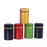 Boîte de Rangement à Thé en Métal, de Forme Ronde, Bocal Scellé, Boîte en Fer Blanc pour Café et Thé, Récipient Vide en Étain, Idéale pour Cadeau