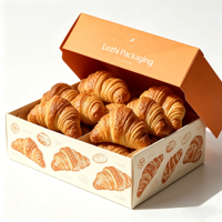 Boîtes en papier recyclables pour pain, croissants, sandwichs et biscuits, emballages pliables pour vente en gros