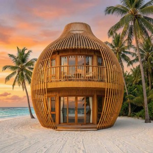 Villa Modulare a 2 Piani in Acciaio, Design Unico per il Sud-Est Asiatico, Impermeabile ed Ecologica, a Forma di Gabbia per Uccelli, per Hotel e Vivere all'Aperto - Product Image 1