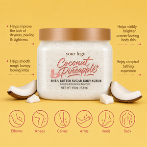 Gommage corporel doux à l'ananas et au beurre de karité, exfoliation complète du corps, parfum longue durée, éclaircissement de la peau, hydratation, élimination des peaux mortes - Product Image 5