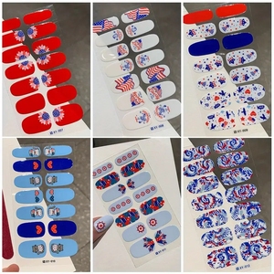 4 juillet ongles enveloppes autocollants jour de l'indépendance Gel ongles autocollants patriotique vernis à ongles bandes couverture complète enveloppes auto-adhésives - Product Image 3