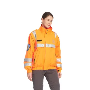 Women High Visibility Hoodie Jacket Hi Vis Workwear Construction Work Fr Reflective Safety Clothing