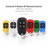 Télécommande universelle pour ouvre-porte de garage 299/315/433 MHz RF 4 boutons, apprentissage et duplication, pour divers types de portes de garage domestiques