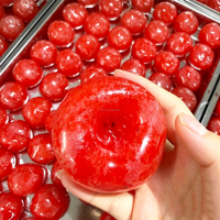 Jouet anti-stress en TPR de 6 cm, vert et rouge, sonore, à presser, avec effets sonores de slush, simulation de kiwi et de pomme de terre, fruits et légumes