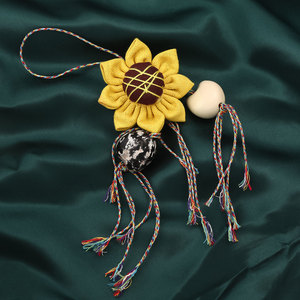 <span class=keywords><strong>Boule</strong></span> suspendue <span class=keywords><strong>en</strong></span> <span class=keywords><strong>tissu</strong></span> Tournesol Noix de coco Pendentif de sac de forme unique - Product Image 4