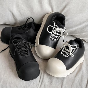Zapatos de Otoño 2024 de Punta Redonda y Caña Baja con Parte Superior de Cuero Grueso, Suelas Gruesas y Elevadas, Zapatos Deportivos Casuales de Moda para Parejas - Product Image 4