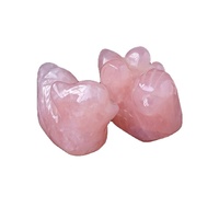 Artisanat spirituel en cristal DIY, cristal de quartz rose naturel, canard mandarin pour cadeau de la Saint-Valentin