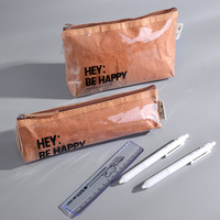 Trousse à crayons en PVC pour garçons, motif lettres imprimé personnalisé, style minimaliste Instagram, imperméable, résistante aux déchirures, multi-usages pour étudiants
