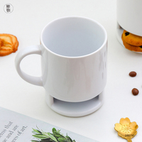 Tasse à biscuits en porcelaine blanche moderne, créative et écologique, tasse à dessert en céramique personnalisée avec poche à biscuits pour cadeaux d'affaires