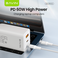 BAVIN grosir OEM ODM CB379 PD 60W Dirt Proof PVC tahan air Android tipe c Tipo c kabel Data Usb